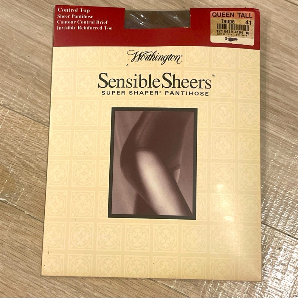 Vintage Worthington Sensible Sheers Super Shaper Pantyhose TAUPE 41 QUEEN TALL